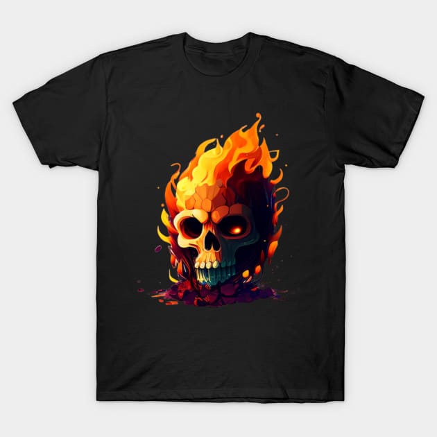 Fire skull T-Shirt by Crazy skull